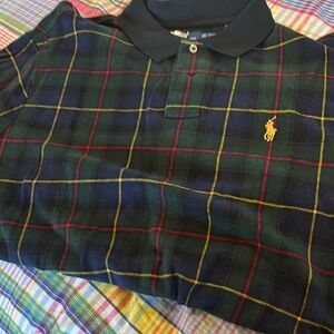Ralph Lauren Green and Blue Plaid Polo Shirt